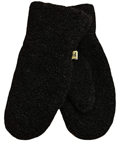 SamWo, Moufles/gants en 100 % laine mérinos, bien chauds, Noir , S