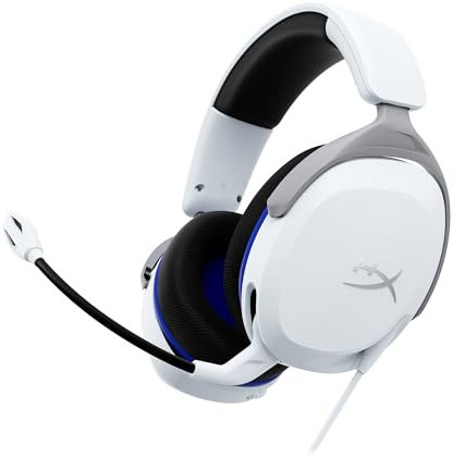 HyperX Cloud Stinger 2 Core White - Gaming Headset for PlayStation, PS5, PS4, lightweight comfort, 40 mm drivers, easy access audio controls