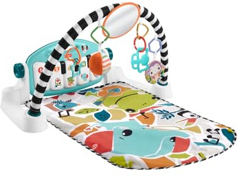 Fisher-Price - Palestrina Baby Piano, Set Musicale Portatile con 3 Livelli di apprendimento Smart Stages, Include 10 Giocattoli collegabili, Versione Italiana, Giocattolo per Bambini, 0+ Mesi, HWY53