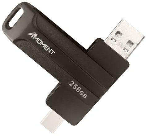 MMOMENT 256GB USB C Flash Drive, support Type-C Type-A port, USB-C Memory Stick, 2in1 OTG Flash Drive for Android, iPhone-15-16, USB Flash Drive, Read Speed up to 150MB/s