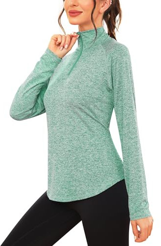 iClosam Sportshirt Langarm Damen Funktionsshirt Atmungsaktiv Langarmshirt Sport Schnelltrocknend Laufshirt UPF 50+ UV Shirt 1/4 Reißverschluss für Yoga Fitness Tennis Golf Wandern S-3XL