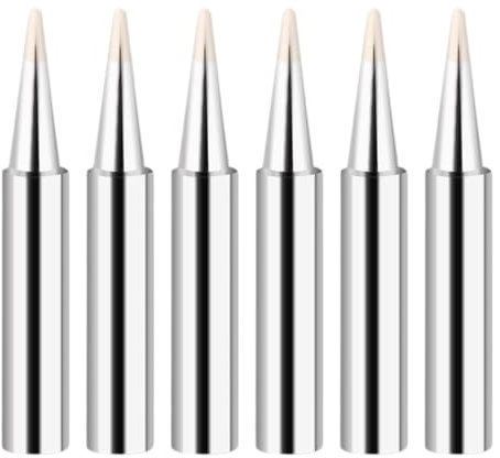 HIKJA 6 Pièces Panne à Souder 900M-T-B Pointe de Fer à Souder de Remplacement Pointes de Soudure Alliages Plaqué Nickel, Applicable pour Station de Reprise de Soudure Conseils Soudage Outil