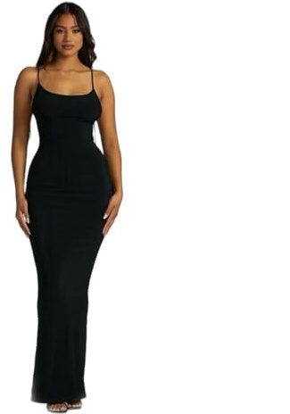 Kxydlww Vestito Donna Elegante Senza Maniche Aderente Abito Lungo Sexy Senza Spalline Tubino Bodycon Maxi Vestito Elasticizzato Abiti da Cocktail per Cerimonie Festa Discoteca Party Club Casual
