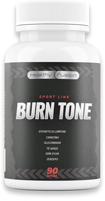 Healthy Fusion Burn Tone | Potente Integratore naturale | Tè Verde + L-Carnitina + Zenzero | Formula naturale 90 Caps