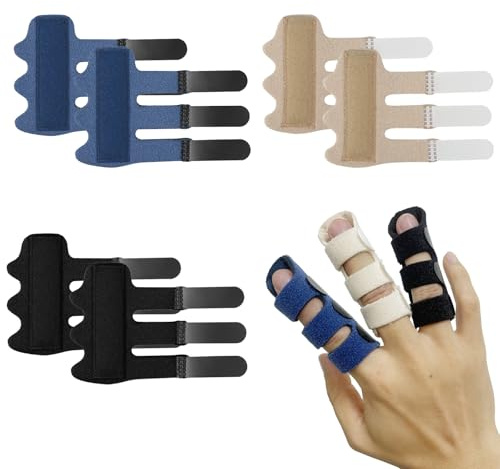 NICEIN Attelle de Doigt, 6 Pièces Orthèses de Doigt Réglables, Protection Doigts Attelle Pouce, Strap Doigts pour Les Blessures Aux, Les Douleurs Articulaires