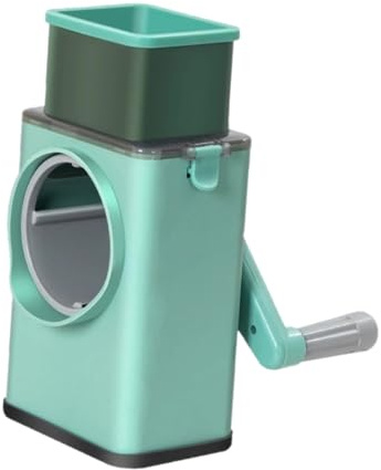 Hohopeti Rallador de Queso Manual Multifuncional con Manivela Cortador y de Verduras Portátil Cuchillas Intercambiables para Rebanar Rallar y Desmenuzar Fácilmente para Cocina y Viaje