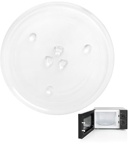 Piatto microonde in vetro 24,5 cm piatto microonde universale girevole in vetro a forma di Y con tre punti fissi adatto per forni a microonde con supporti circolari di diametro compreso tra 16-19 cm