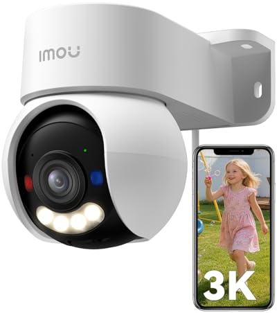 Imou 3K Utomhus WiFi-kamera, Färg Nattvision, 5MP Wi-Fi-kamera Utomhus 360°, Intelligent Spårning, Mänsklig/Fordonsdetektering, Privatläge, 2,4/5 GHz