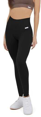 FGM04 Donna - Leggings Onyx, Taglie XS-S/M-L, Effetto Lift-Up, Made in Italy (IT, Testo, M, L, Regular, Regular, Nero)