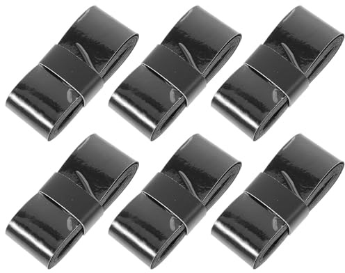 Veemoon Lot de 6 Rubans Adhésifs Antidérapants Noirs pour Poignées de Raquette de Tennis et Badminton, Bandes Absorbantes Légères et Extensibles, Accessoires Sportifs pour Grip