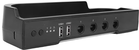 XUMIUZIY Effektiv Kyldocka med Dubbla Fläktar för 2-konsol med RGB Light USB HUB-portar