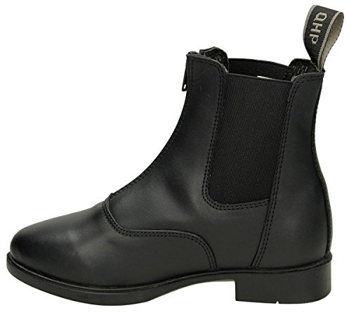 QHP Bottines d'équitation Jodhpur Manilla Junior en cuir Noir