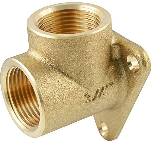 Fittingteile - Wanddose Messing Druckluft Wasser 16 bar Winkel Verteiler (Werkstoff: Messing/Gewindegröße: G 1/2)