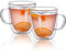 CNGLASS Doppelwandige Macchiato Gläser 350ml/12oz, Isolierte Kaffeetassen Glas 2er Set, Klare Kaffeegläser Tassen mit Henkel für Latte Macchiato Cappuccino