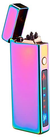 Dachance Accendino elettrico personalizzato regalo antivento ricaricabile USB doppio arco per campeggio regalo di San Valentino