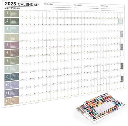 Reofrey 2026 Yearly Planner Schedule Calendar Full Year Calendar One Page, 29.2 X 20.7 Annual Year Round Large Wall Calendar, Thick Paper Poster Calendar with Stickers for Office Academic or Home