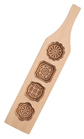 Cookie Mould, Moon Cake, Making Mung Bean Mamool Molds Moon Ice Skin Baking Tools 2# Cake Press Wood Pastry (#1)