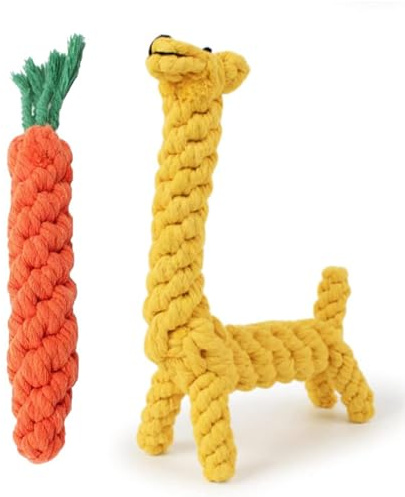 TAIXIAONIULIHQ 2 Packs Interactive Dog Cotton Rope Knot Dog Puppy Teething Chew Rope Puppy Chew for Tranning Teeth Cleaning