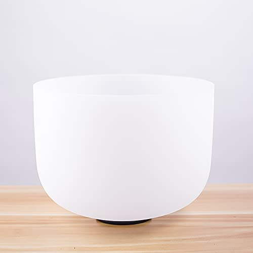 Frosted 432Hz Perfect Pitch C Root Chakra Quartz Crystal Singing Bowl, Crystal Sound Bowl for Meditation, Sound Therapy, Sound Healing, Aligning Chakras 12 inch