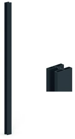 VERDELOOK | Palo Doppio Antracite Opaco per Recinzione Modulare Miami, 5x6 cm – H. 146, Palo Doppio per Collegamento Doghe Recinzione Modulare Miami