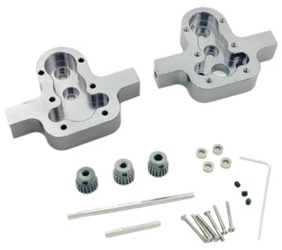 1 set metallväxellåda skydd växeldelar 370 RC bil uppgraderingsdelar kompatibla med RC bilmodeller MN D91 99 99s B14 B24 C14 C24 C34 för 370 (titan)