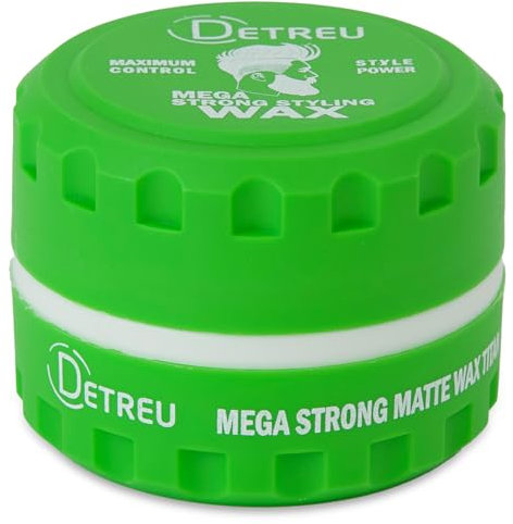 Detreu Mega Strong Styling Wax | Haarwachs matt & extra starker Halt | Langanhaltender natürlicher Hair-Look ohne fettigen Glanz | Haar-Wax für Haare & Bart 140 ml (Titan - grün)