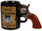 Haus und Deko Western Kaffeetasse origineller Keramik-Becher schwarz Tasse mit Revolver-Griff