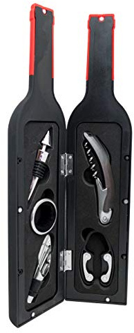 Vin Bouquet FI 566 Coffret vin Tire Bouchon verseur Bouchons Coupe Capsule et Anneau Anti Goutte Accessoires Cadeau