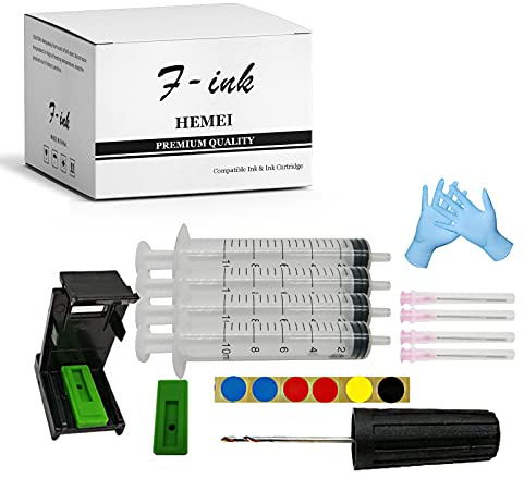 F-INK Tintenfüllwerkzeuge kompatibel für 307XL 305XL 62XL 63XL 304XL 303XL 652XL 300XL 650XL 302XL 301XL 901XL 350XL 351XL 21XL 22XL 27XL 28XL 56XL 57XL usw.