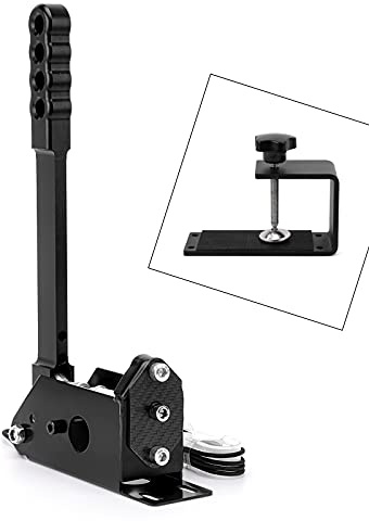 aikeec 64Bit USB Handbremse für PC, Einstellbare SIM Rennspiele PC Handbrake mit Hoher Präzision und Linearität für LO GITECH G25 G27 G29 G920 G923 THRUST MASTER T300, Schwarz+Klemme
