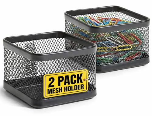 1InTheOffice Mesh Paperclip Holder for Desk, Paperclip Holder Desk Accessories Holder(2 Pack)
