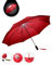 FARE Oversize-Taschenschirm Skylight (rot) - Effektvoller Regenschirm mit LED-Innenbeleuchtung und Aufhängefunktion