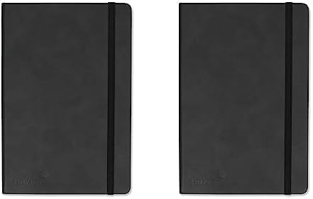 Silvine A5 Executive Soft Feel Notebook Black. 160 Pages (80 Sheets) Ruled 7mm feint. Ref 197BK (148 x 212mm), 391133 (Pack of 2)