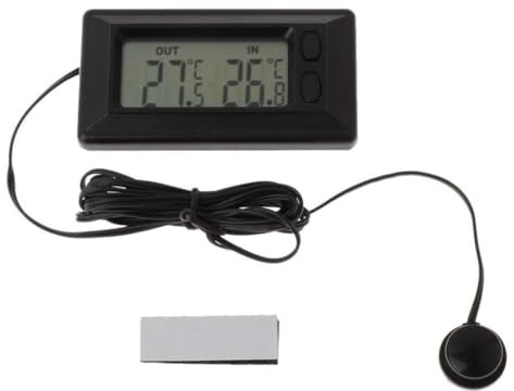 Pesoncarl Termometro da ambiente, termometro interno ed esterno, termometro digitale LCD, con cavo da 1,5 m, termometro interno ed esterno