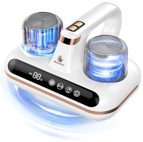 Amzany Mattress Vacuum Cleaner - 5-in-1 Cordless Bed Vacuum Cleaner, Powered by UV-C Light & Ultrasonic Technology, 16Kpa Strong Suction,Low Noise,Suitable for Dust, Pet Hair, Etc.