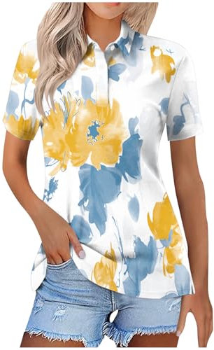 Ybing Damen Poloshirt Kurzarm Baumwolle Golf Polohemd Atmungsaktiv Fitness Sport Sommershirts Blitzangebote