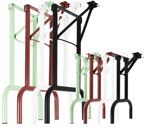 Natural Goods Berlin Lot de 2 pieds de banc pliables en métal vert pastel pour tente à bière (43 cm x 23 cm) – Pieds de banc pour banc à bière – Pieds de banc d'extérieur – Support de banc de jardin,