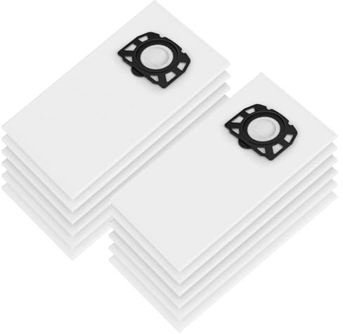 12 piezas Bolsas de Aspiradora Compatible con Kärcher KFI 357 WD2 Plus WD3 KWD1 KWD2 KWD3 MV3 WD3.200-WD3.800M SE 4001 SE 4002, Compatibles con Karcher 2.863-314.0