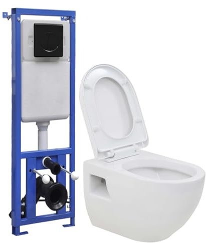 Snsowed WC Sospeso con Sciacquone Alto Nascosto in Ceramica,Articoli di ferramenta,Prodotti Idraulici,Articoli Idraulici,WC e Bidet,WC-3082092