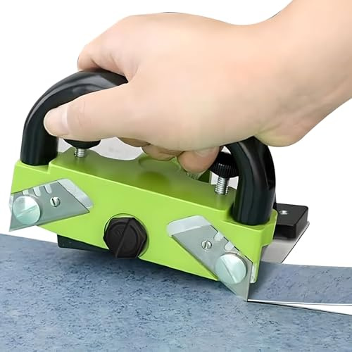Taglierina per pavimenti in PVC, tagliapavimenti in laminato, kit di saldatura in plastica con profondità e distanza della lama regolabili, strumento di giunzione per colla per pavimenti per
