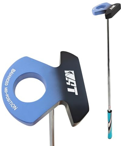 Putter maillet de golf pour droitier pour homme et femme avec fonction de crochetage de balle, tige de poussée de golf avec couvre-tête (bleu, longueur 87,6 cm)