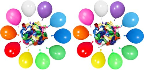 HYKJNBW Rainbow Balloons 100 pack 12 inch Multicoloured Latex Balloons Assorted Rainbow Balloons Birthday Balloons for Birthday Party Wedding Baby Shower