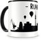 Samunshi® Ruhrpott Skyline Ruhrgebiet Tasse Kaffeetasse Teetasse H:95mm/D:82mm schwarz