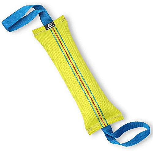 Bull Fit Beisswurst für Hunde, 30 cm, mit Zwei Schlaufen - Sehr Robustes Hundespielzeug zum Training, Tauziehen und Zerrspiele mit Hund - Aus hochwertigem Feuerwehrschlauch handgefertigt