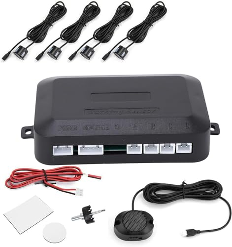 Sensore Parcheggio Auto,Sensore di Parcheggio,Allarme Auto,Parcheggio Sensore di Retromarcia Kit per Auto Sistema di Sonda Indicatore Suono di Avvertimento 12V