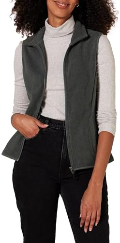 Amazon Essentials Women's Classic-Fit Sleeveless Polar Soft Fleece Vest, Charcoal Heather, Medium
