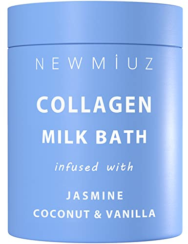 Anti Aging Collagen Milk Bath Soak Moisturize & Soften Skin – Coconut Vanilla Jasmine Luxury Spa Bubble Bath Salt Mother's Birthday Christmas Relaxation Gifts for Women Perfect Stocking Stuffers
