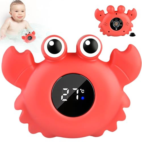 Thermomètre de Bain pour Bébé: Nizirioo Thermomètre Numérique pour Baignoire avec Voyant D'avertissement LED, Fonction D'avertissement de Température pour Jouer Dans la Baignoire et se Baigner