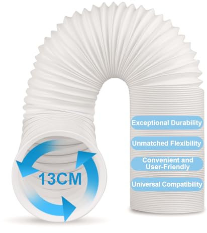 Tubo Climatizzatore Portatile, Flessibile In Pvc, Diametro 130 mm/150mm, Lunghezza 1,5metri/2metri/3metri, Perfetto Per Impianti Di Climatizzazione, Asciugatrici E Cappe Aspiranti(Φ13cm / L 3metri)