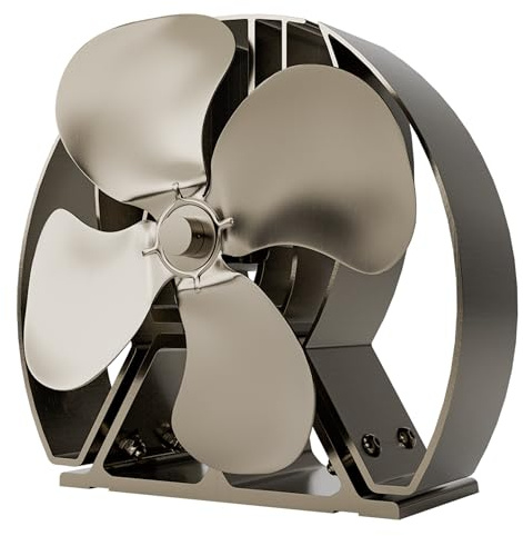 Viking Air Stove Fan and Stove Top Fan with Twin Fragrance Dispenser - Revolutionary 4-Blade Air Freshener & Aroma Diffuser for Homes, Enhanced with Heat-Driven Circulation Technology (Brushed Bronze)